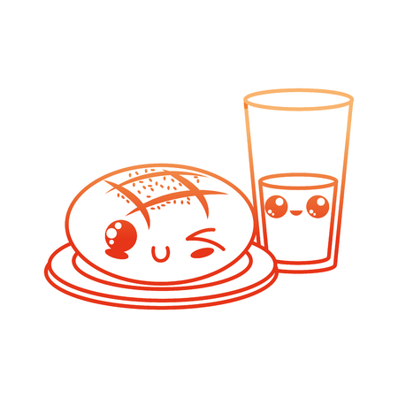 Bread and drink of bakery food culinary and shop theme Isolated design Vector illustrationのイラスト素材