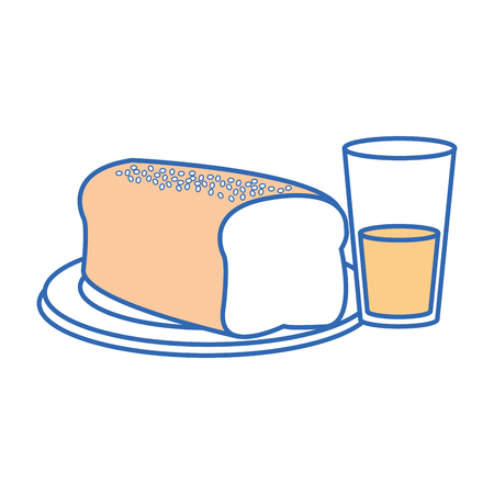 Bread and drink of bakery food culinary and shop theme Isolated design Vector illustrationのイラスト素材