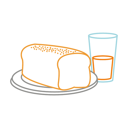 Bread and drink of bakery food culinary and shop theme Isolated design Vector illustrationのイラスト素材