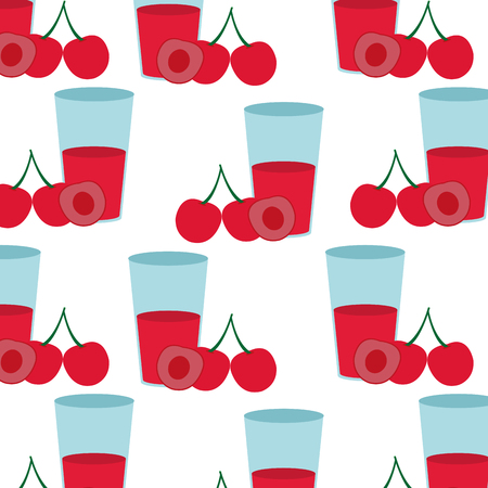 Cherry juice of healthy and organic food theme Isolated design Vector illustrationのイラスト素材