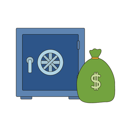 Strongbox of money financial and commerce theme Isolated design Vector illustrationのイラスト素材