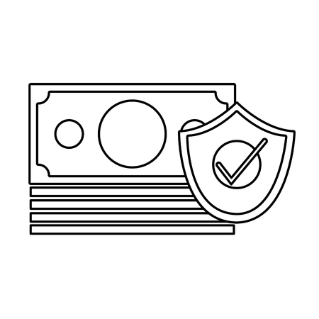 Bills of money financial and commerce theme Isolated design Vector illustrationのイラスト素材