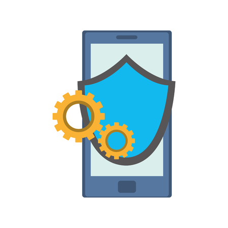 Smartphone of device gadget and technology theme Isolated design Vector illustrationのイラスト素材