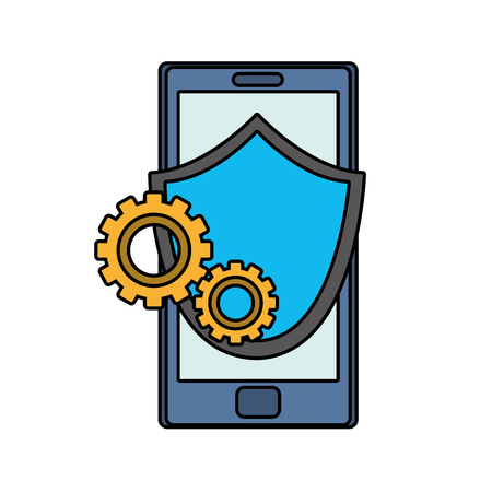 Smartphone of device gadget and technology theme Isolated design Vector illustrationのイラスト素材