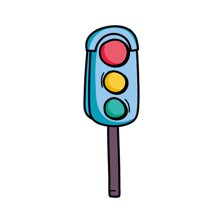 Traffic light icon cartoon illustrationのイラスト素材