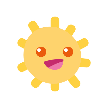Colorful happy sun with lights rayのイラスト素材