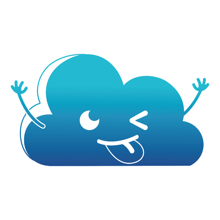 blue silhouette funny natural cloud weatherのイラスト素材