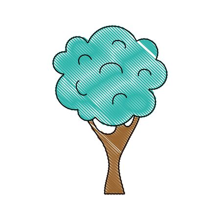 grated nature tree with trunk and branch designのイラスト素材