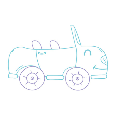 color line  smile sport car transport vector illustrationのイラスト素材