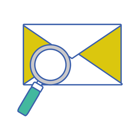 E-mail letter message with magnifying glassのイラスト素材