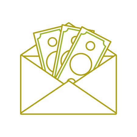 yellow line bill cash money inside card design vector illustrationのイラスト素材