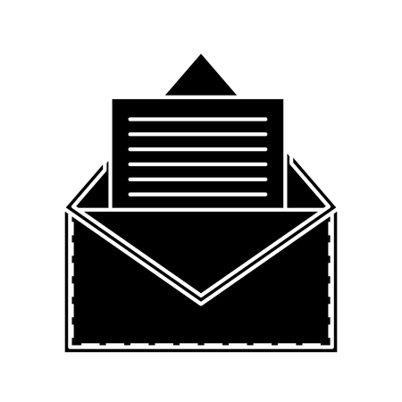 silhouette e-mail letter message with business document vector illustrationのイラスト素材