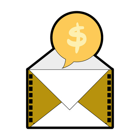 Full color e-mail text message and chat bubble with dollar symbolのイラスト素材