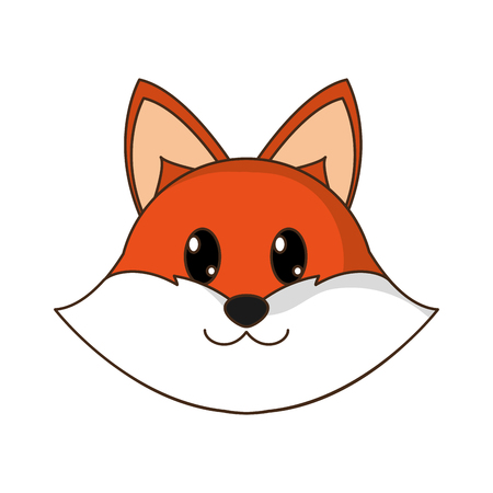 fox head cute wild animal vector illustrationのイラスト素材