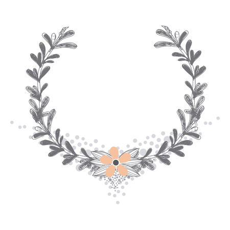 Rustic wreath hand drawn icon vector illustration graphic designのイラスト素材