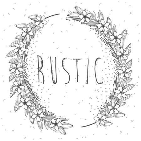 Rustic wreath hand drawn icon vector illustration graphic designのイラスト素材