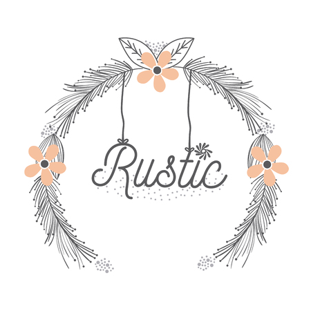 Rustic wreath hand drawnのイラスト素材