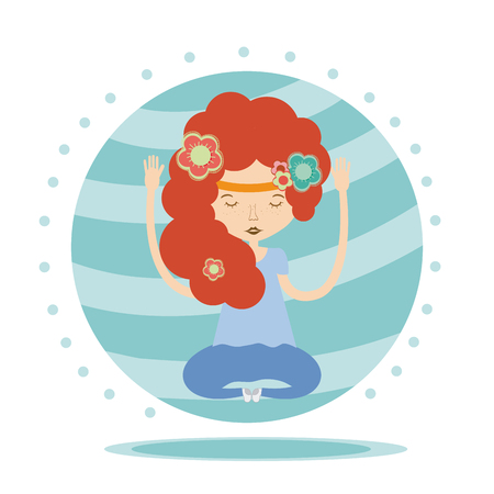 Hippie cute cartoonのイラスト素材