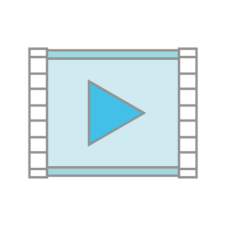 line color digital multimedia play video screenのイラスト素材