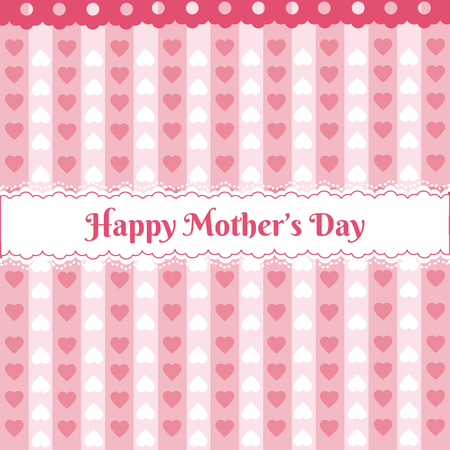 Happy mothers day over cute hearts pattern icon vector illustration graphic designのイラスト素材