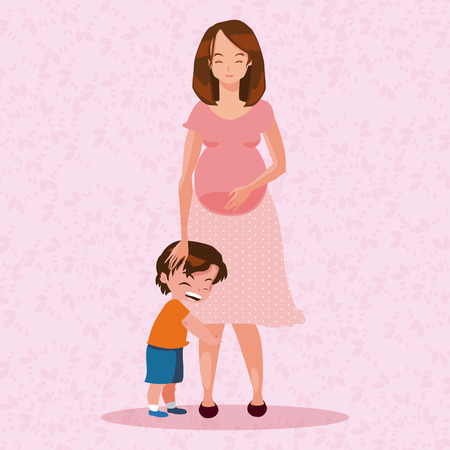 Happy mothers day cartoon icon vector illustration graphic designのイラスト素材