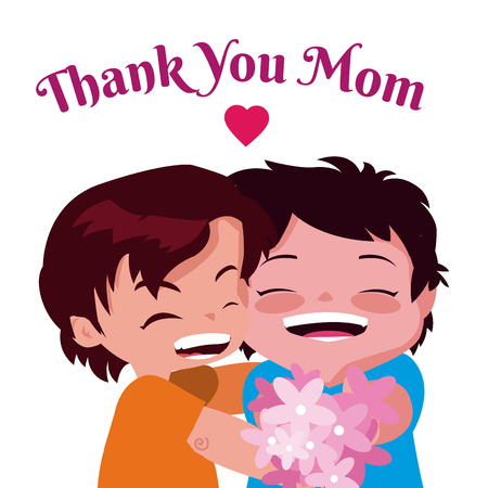 Happy mothers day cartoon icon vector illustration graphic designのイラスト素材