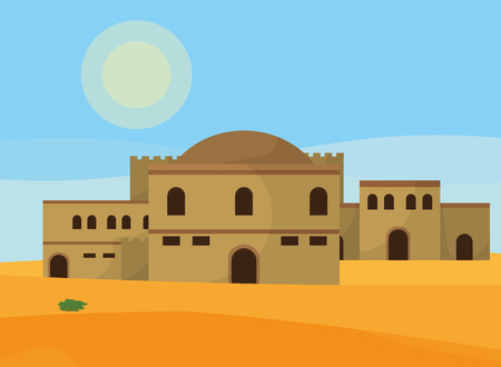 Arab desert town vector illustration graphic designのイラスト素材