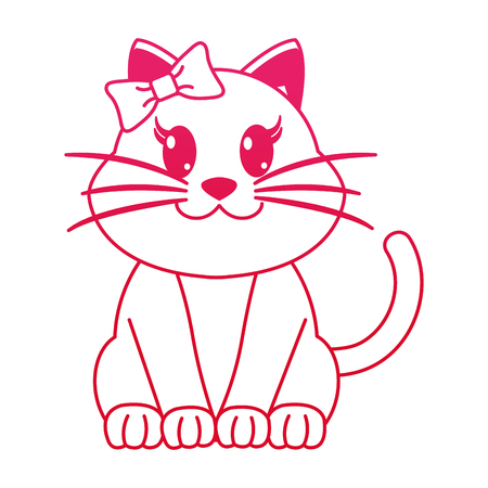 Female feline cute animalのイラスト素材