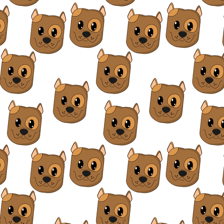 happy dog head cute animal character backgroundのイラスト素材