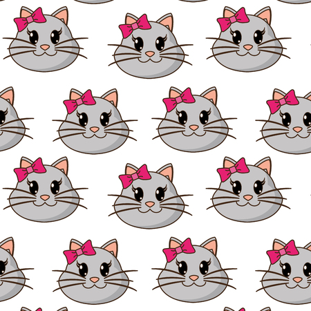female cat head cute animal backgroundのイラスト素材