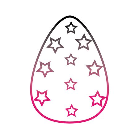 color line egg easter with stars decoration to celebrationのイラスト素材