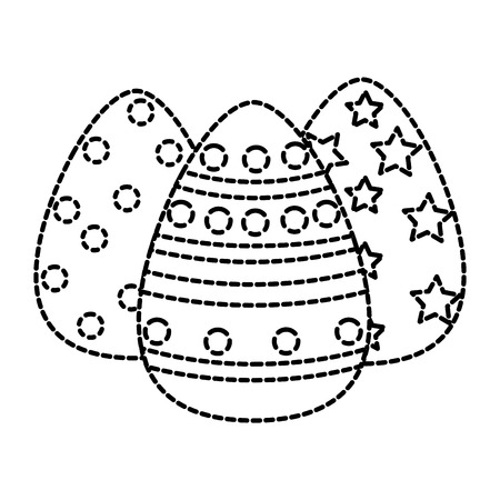 A dotted shape eggs easter decoration to holiday celebrationのイラスト素材