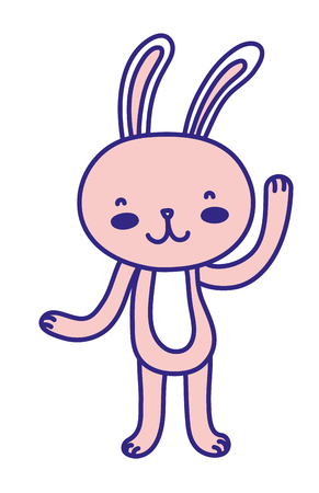 full color happy rabbit cartoon cute animal vector illustrationのイラスト素材
