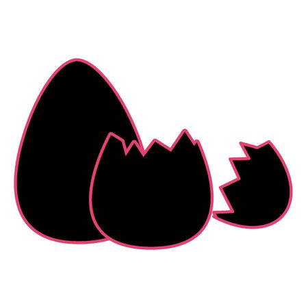 A neon flat farm natural eggs product broken vector illustrationのイラスト素材