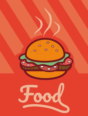 Hamburger fast food cartoon.のイラスト素材