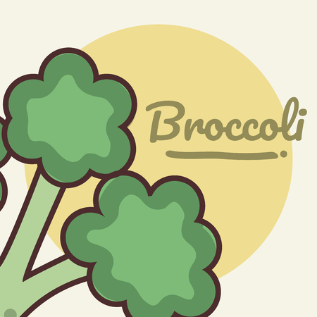Broccoli vegetable cartoon.のイラスト素材