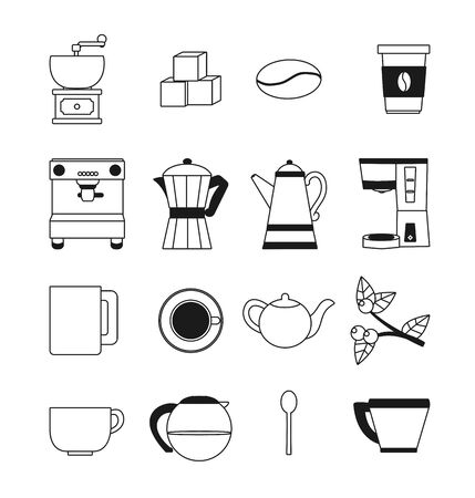 Coffee collection elements vector illustration graphic designのイラスト素材