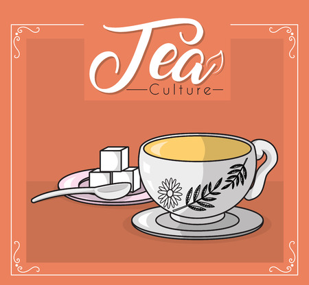 Tea culture conceptのイラスト素材