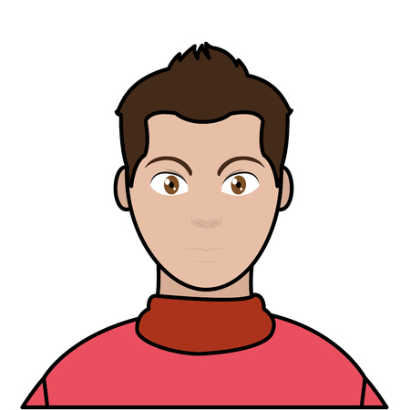 line color user man with hair design and shirt vector illustrationのイラスト素材