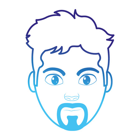 Line avatar man head with facial expression vector illustrationのイラスト素材