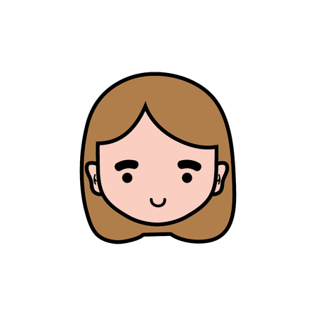 avatar girl head with hairstyle design vector illustrationのイラスト素材
