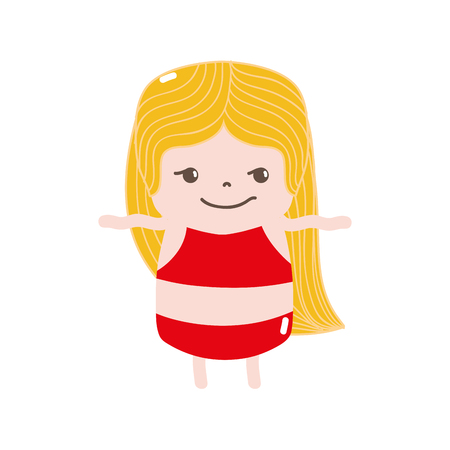 full color girl wth long hair and rogue faceのイラスト素材