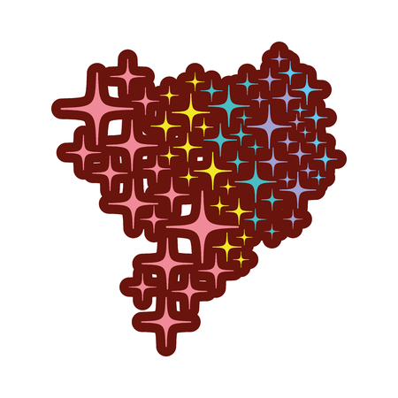 line color bright stars rainbow in the sky designのイラスト素材