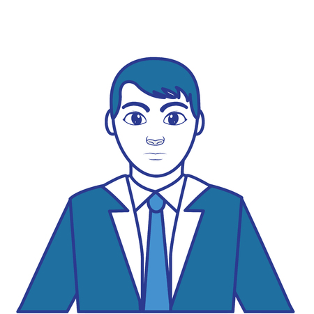 Color avatar elegant man with shirt and hairstyle vector illustration.のイラスト素材