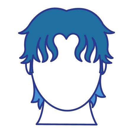 Color avatar man head with hairstyle and default face vector illustration.のイラスト素材