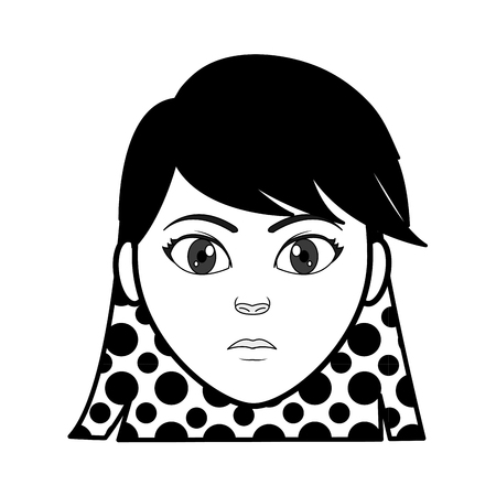 Filling texture avatar woman head with hairstyle design vector illustration.のイラスト素材