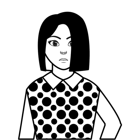 Filling texture avatar woman with elegant blouse style vector illustration.のイラスト素材