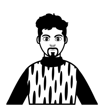 Filling texture avatar man with shirt design and hairstyle vector illustration.のイラスト素材