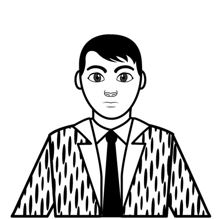 Filling texture avatar elegant man with shirt and hairstyle vector illustration.のイラスト素材