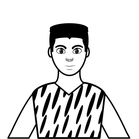 Filling texture avatar man with hairstyle and shirt design vector illustration.のイラスト素材